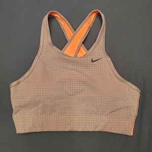 Nike Racerback Sports Bra Grey and Coral Light Pink Small
